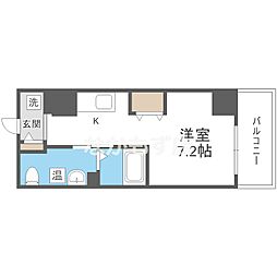 ウィズイン北花田 1Kの間取図画像
