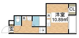 リック城南 ワンルームの間取図画像