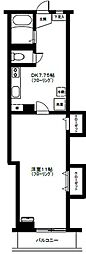 グリーンマンション 1DKの間取図画像