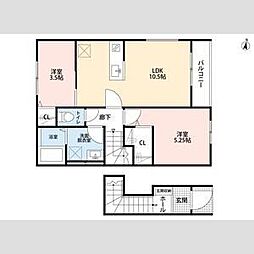 リーブルファイン練馬西大泉II 2LDKの間取図画像