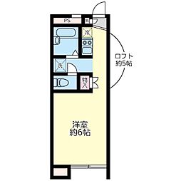 カーサクノ ワンルームの間取図画像