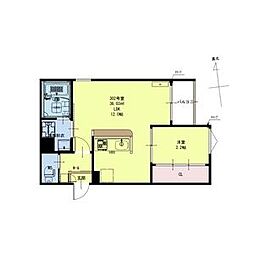 REGALEST卸町PRIME 1LDKの間取図画像