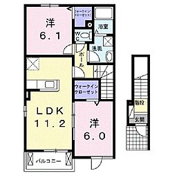 チェリー・ブロッサム2 2LDKの間取図画像