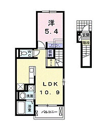 ヴィラ・マウントワン上東B 1LDKの間取図画像
