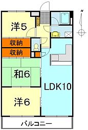 セントラルハイツ 3LDKの間取図画像