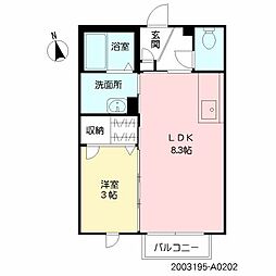 ヒルズ上野 1LDKの間取図画像