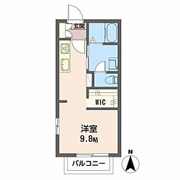 ディアス・巾下B ワンルームの間取図画像
