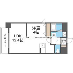 Alivis北梅田 1LDKの間取図画像
