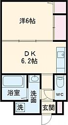 グランディオ戸尾 1DKの間取図画像