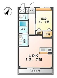 シャトー・デュ・カルム 1LDKの間取図画像
