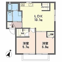 ロイヤルタサカ2B 2LDKの間取図画像