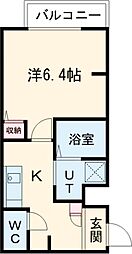 エヌエムスワサントヌフサウス 1Kの間取図画像