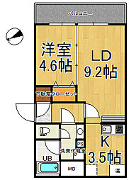 レガーロ旭町 1LDKの間取図画像