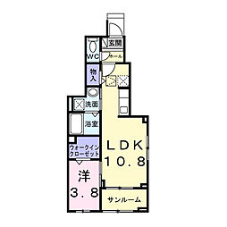 クレストールIV B 1LDKの間取図画像