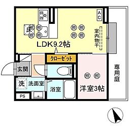 グランドメゾン大内町 1LDKの間取図画像