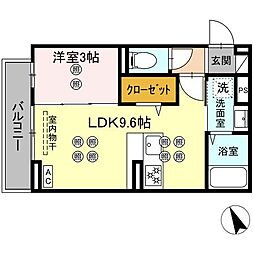 グランドメゾン大内町 1LDKの間取図画像