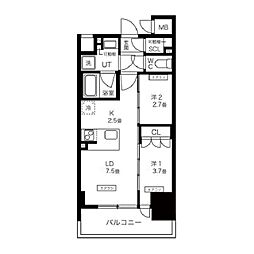 K-COURT谷町四丁目 2LDKの間取図画像