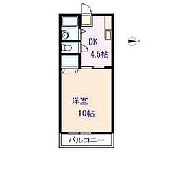 メゾン天神 1DKの間取図画像