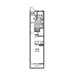 aruROOM清水春日 ワンルームの間取図画像