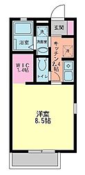 Lasaisonくず葉の森G 1Kの間取図画像
