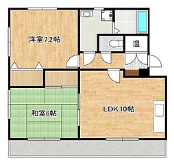 オーセンティック室園EAST 2LDKの間取図画像