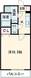 らぴす 1Kの間取図画像