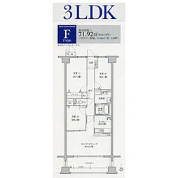 ソーラスフロント富船北棟 3LDKの間取図画像
