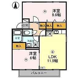 ロイヤルファミール2C棟 2LDKの間取図画像