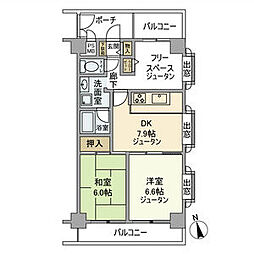朝日パリオ東青梅 2DKの間取図画像