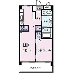 スプリーム2 1LDKの間取図画像