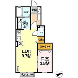 メゾン泉東町 1LDKの間取図画像