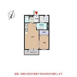 アインス三好丘C 1LDKの間取図画像