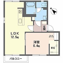 フレグランスフォーエバーB 1LDKの間取図画像