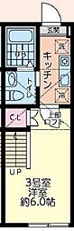 Palette Base北里 1Kの間取図画像