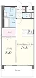 GRAND CENTRAL HARA 1LDKの間取図画像