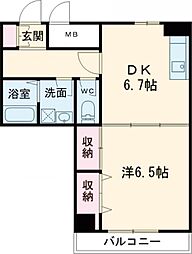 アルビーナ 1DKの間取図画像