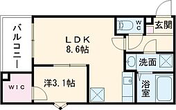 ジーメゾン戸畑 1LDKの間取図画像