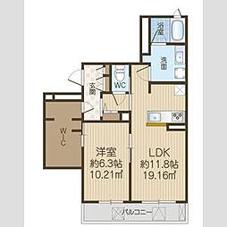 ローズメゾンY 1LDKの間取図画像