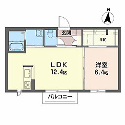 クラヴィエント2 1LDKの間取図画像