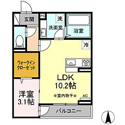 グランアージュ泉中央 1LDKの間取図画像