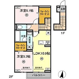 ロイヤルタウン大和町尼寺 2LDKの間取図画像