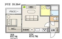 TRIOVE大牟田駅前 1LDKの間取図画像