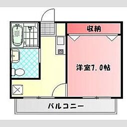 清水728ハイツ 1DKの間取図画像