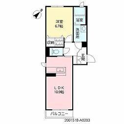 ベレオ友泉亭 1LDKの間取図画像