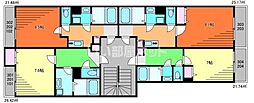 坂戸市末広町アパート 1Kの間取図画像