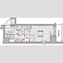 グランドガーラ横濱山下町 1Kの間取図画像