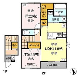 グランフォレスタ 2LDKの間取図画像