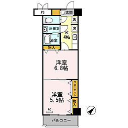 木下鉱産ビル2 2Kの間取図画像