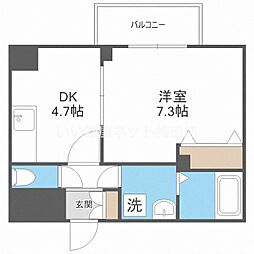 ソルレヴェンテ梅田 1DKの間取図画像