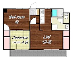 メゾンシャルム 2LDKの間取図画像